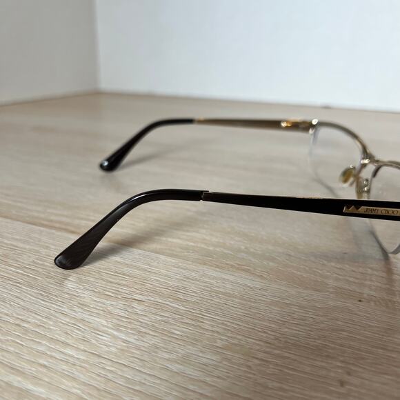 Jimmy Choo 58 FZ6 Eyeglasses Brown Gold Frames Only Metal Half Rim 54-16-135